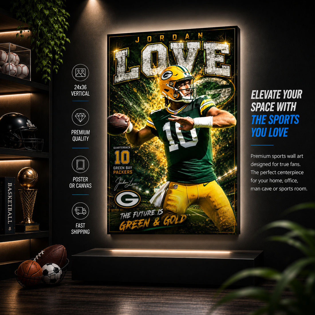 Jordan Love Packers Fan Poster or Canvas Wall Art