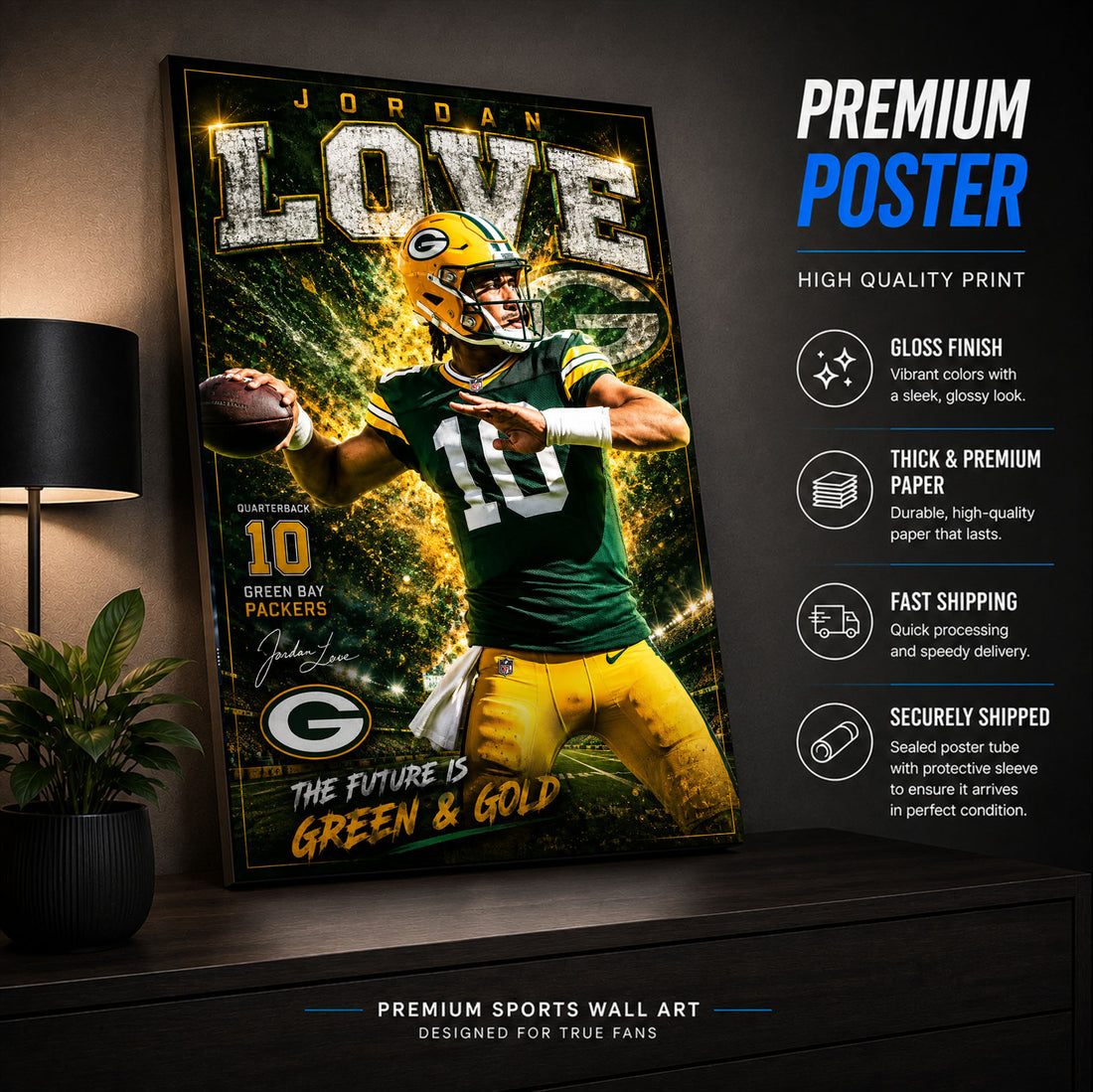 Jordan Love Packers Fan Poster or Canvas Wall Art