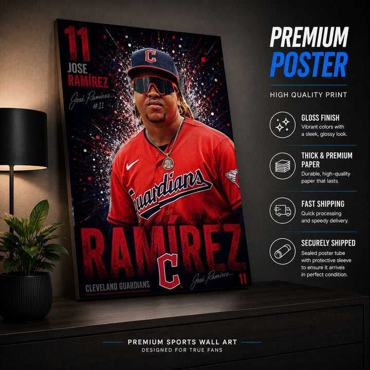 Jose Ramirez Guardians Poster or Canvas Wall Art