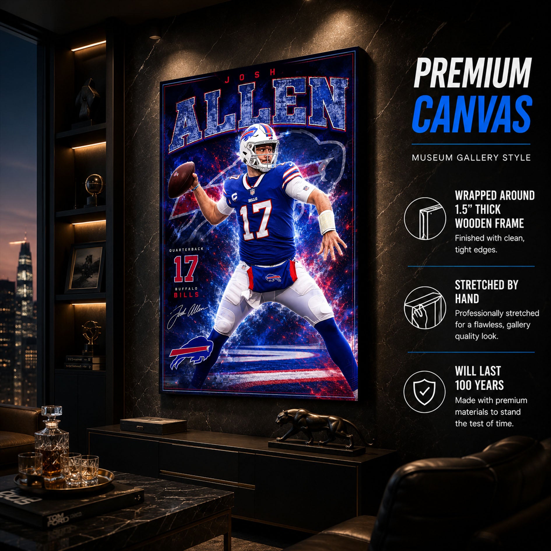 Josh Allen Bills Fan Poster or Canvas Wall Art