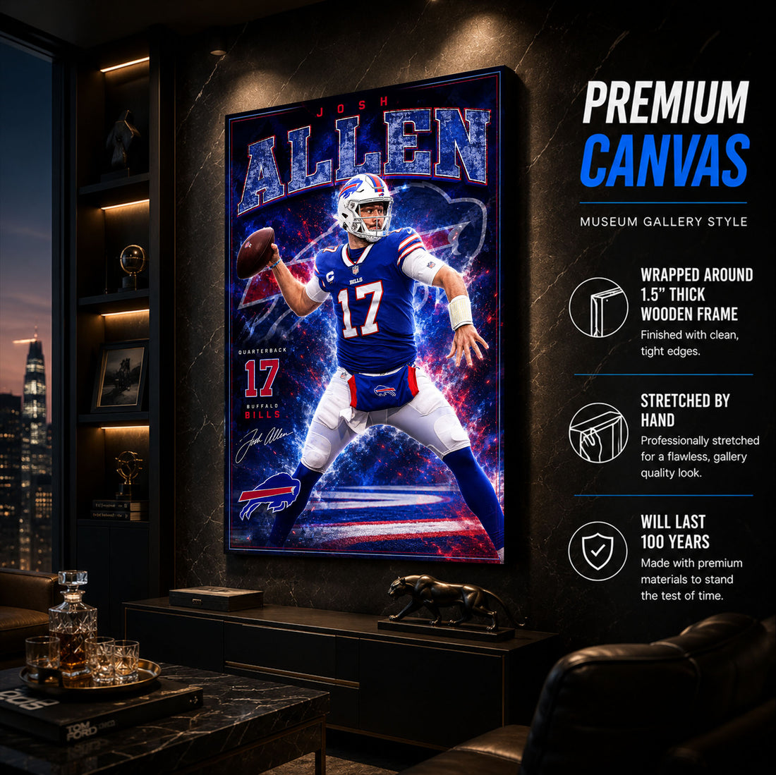 Josh Allen Bills Fan Poster or Canvas Wall Art