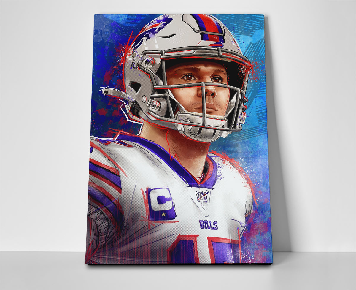 josh allen poster canvas wall art painting artwork nfl buffalo bills football