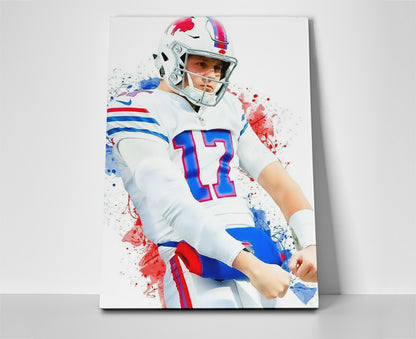 josh allen football poster canvas wall art artwork painting nfl 