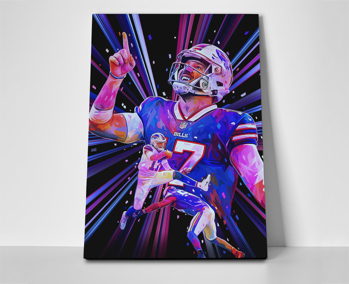 josh allen bills poster canvas wall art painting artwork buffalo football nfl