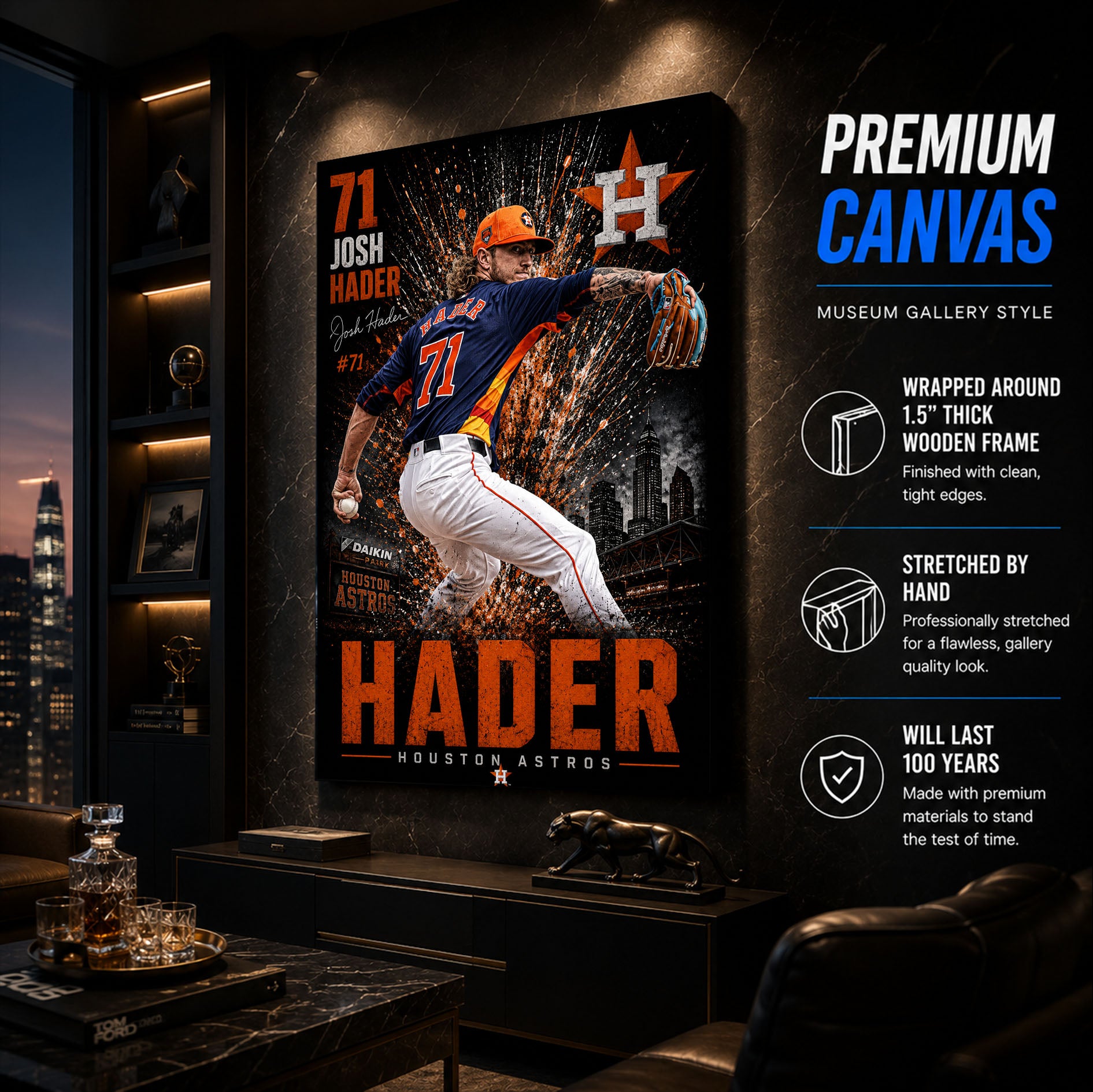 Josh Hader Astros Poster or Canvas Wall Art