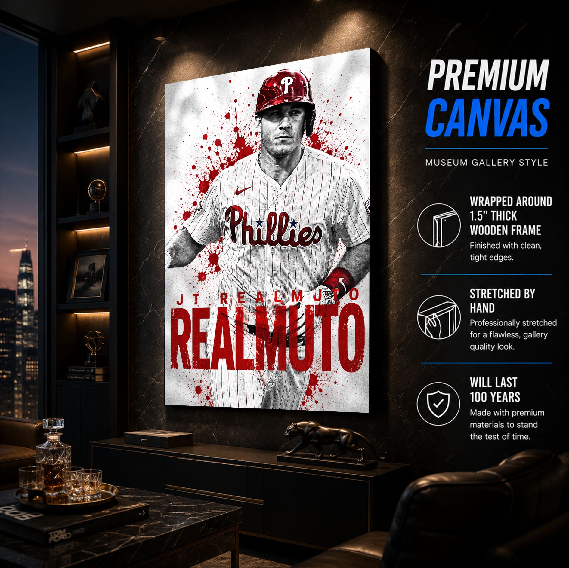 JT Realmuto Phillies Poster or Canvas Wall Art