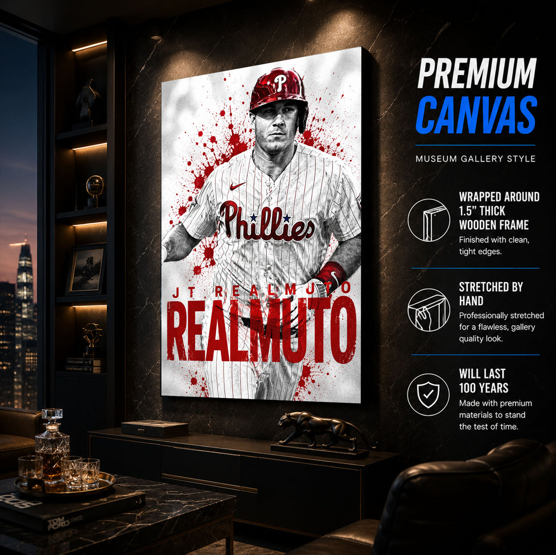 JT Realmuto Phillies Poster or Canvas Wall Art