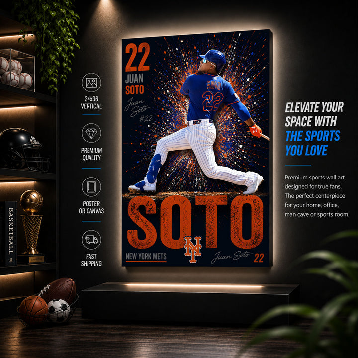 Juan Soto Mets Poster or Canvas Wall Art