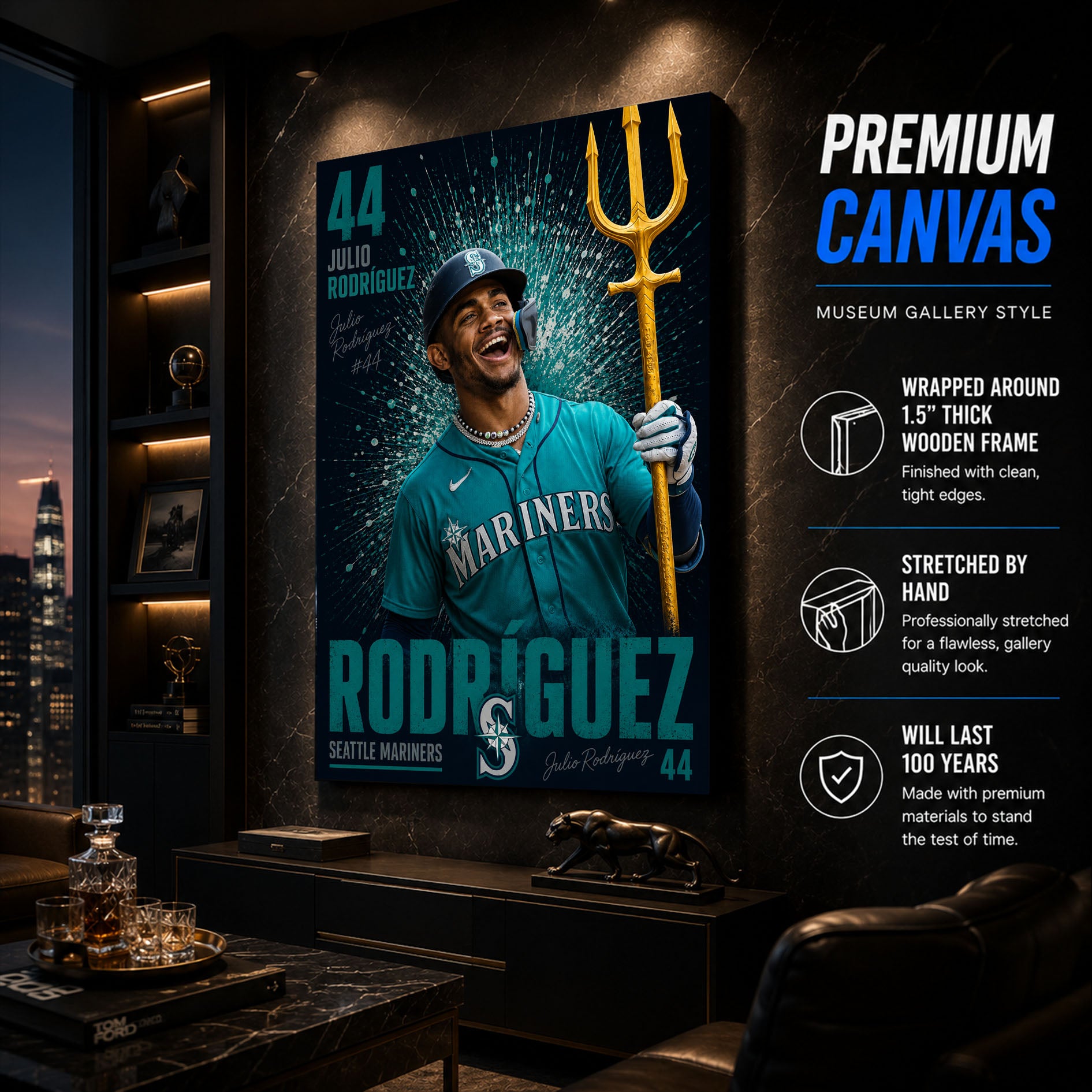 Julio Rodriguez Mariners Poster or Canvas Wall Art