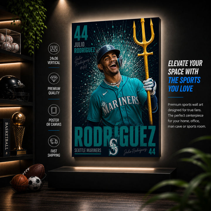 Julio Rodriguez Mariners Poster or Canvas Wall Art