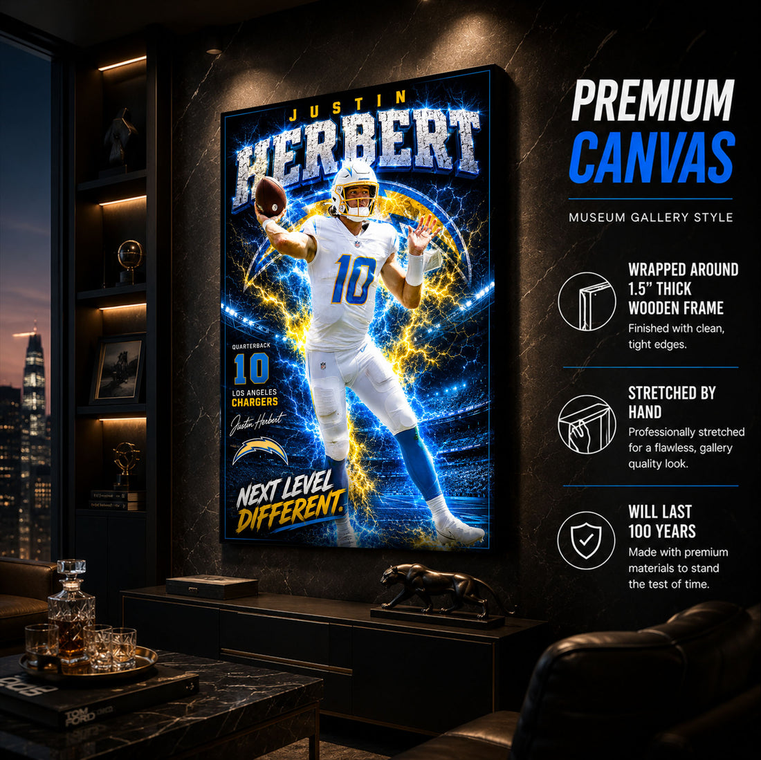 Justin Herbert Chargers Fan Poster or Canvas Wall Art
