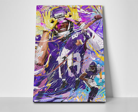 justin jefferson poster canvas wall art painting artwork