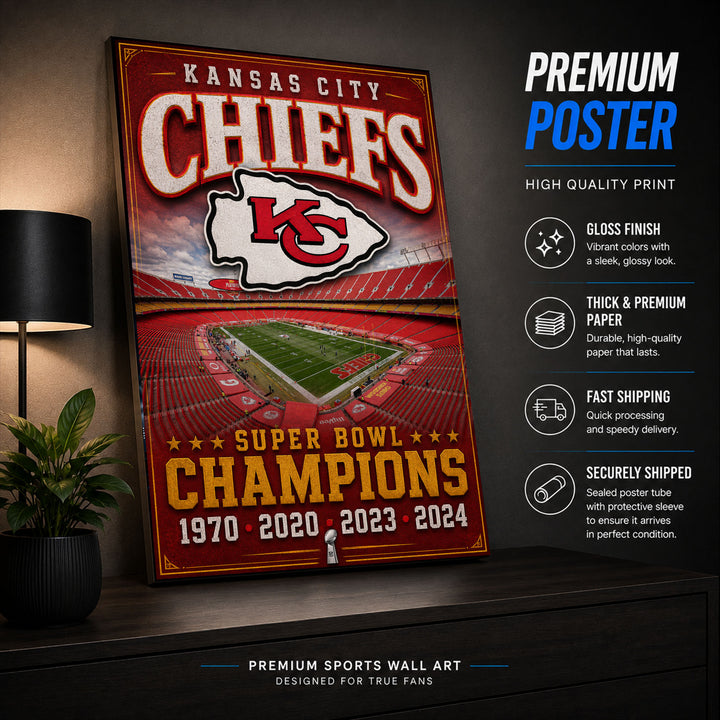 Kansas City Chiefs Stadium Fan Poster or Canvas Wall Art