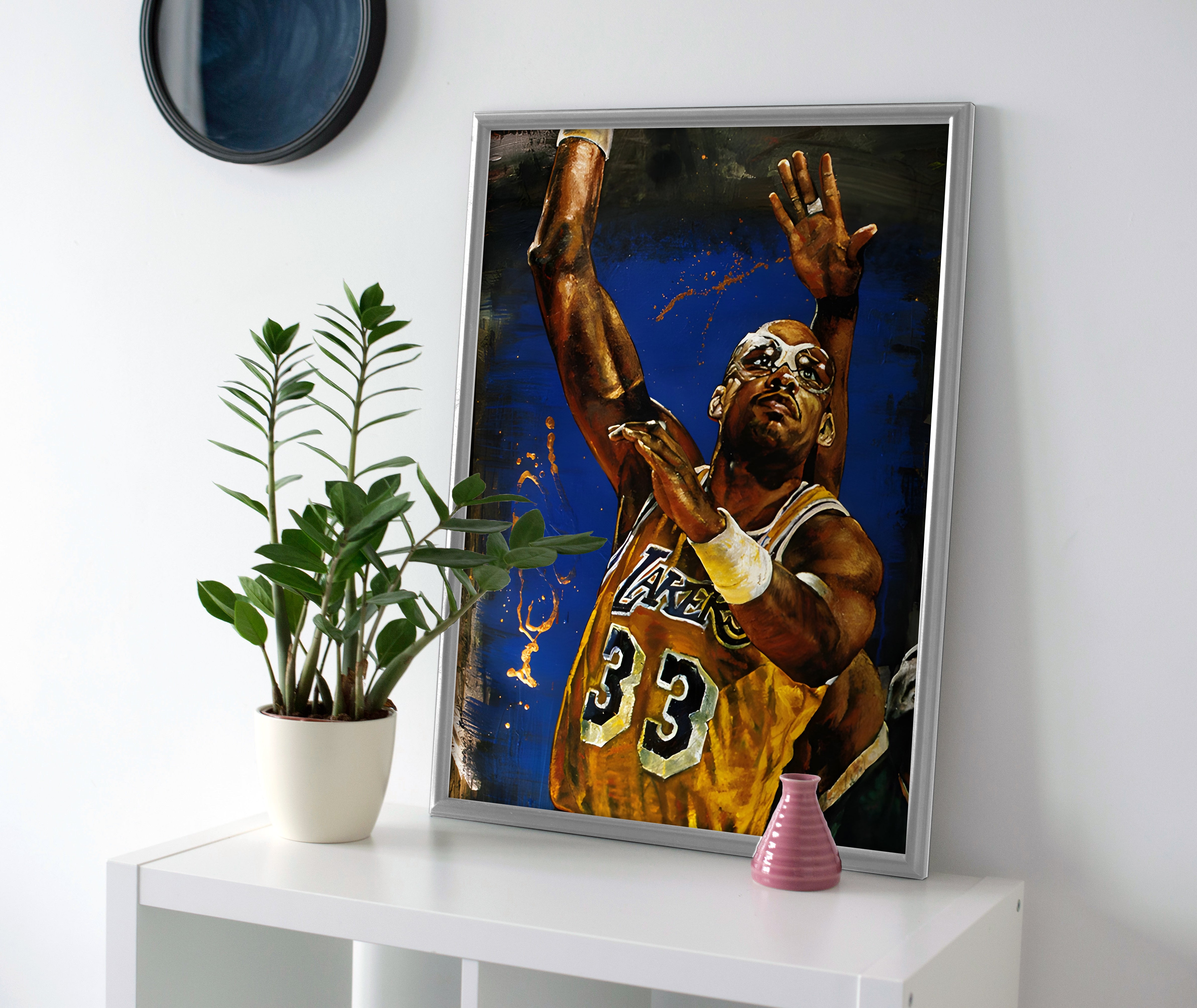 Kareem Abdul-Jabbar Painting Poster or Canvas Wall Art