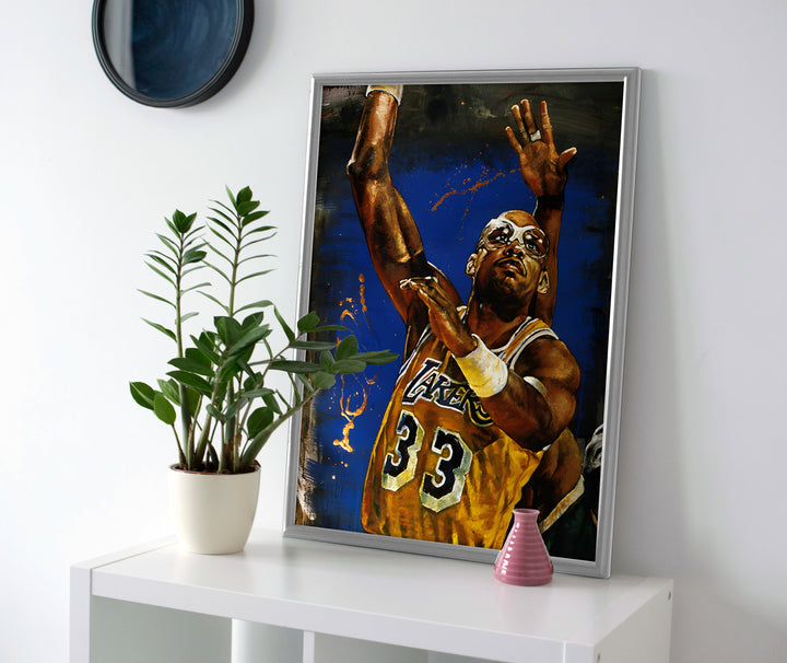 Kareem Abdul-Jabbar Painting Poster or Canvas Wall Art