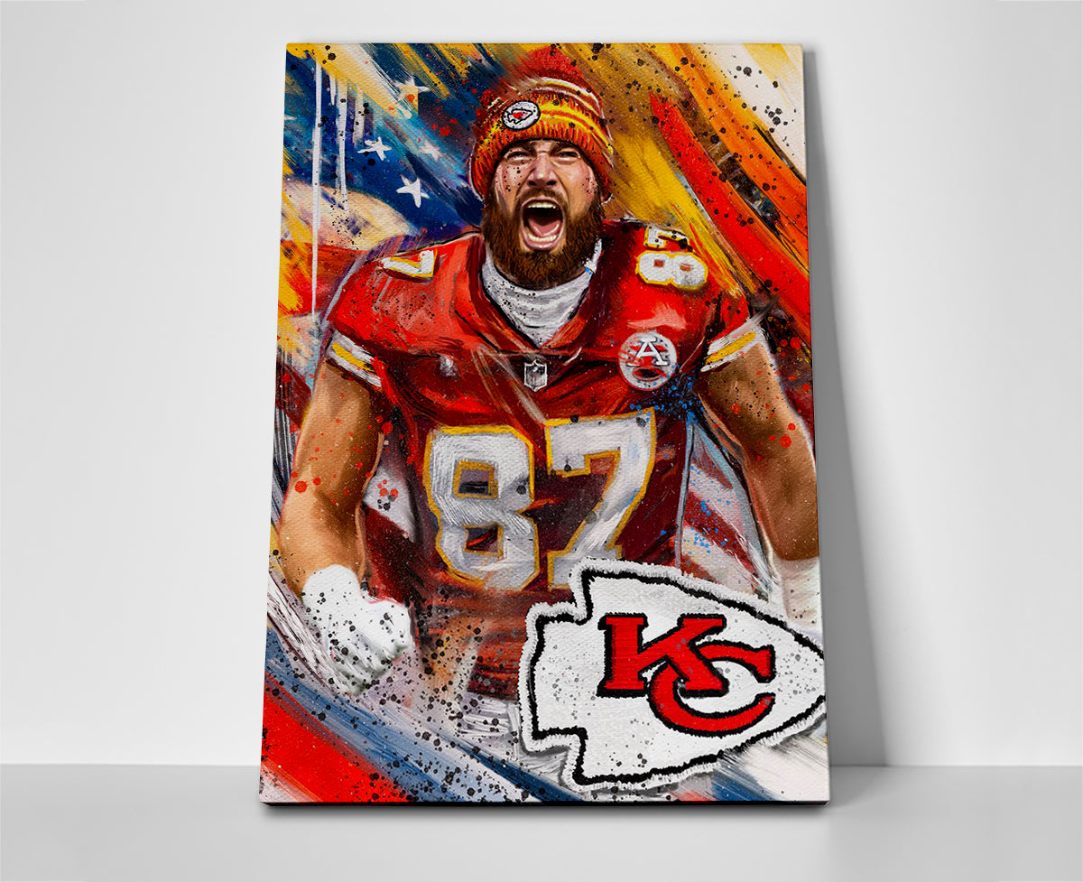 Travis Kelce Poster or Wrapped Canvas