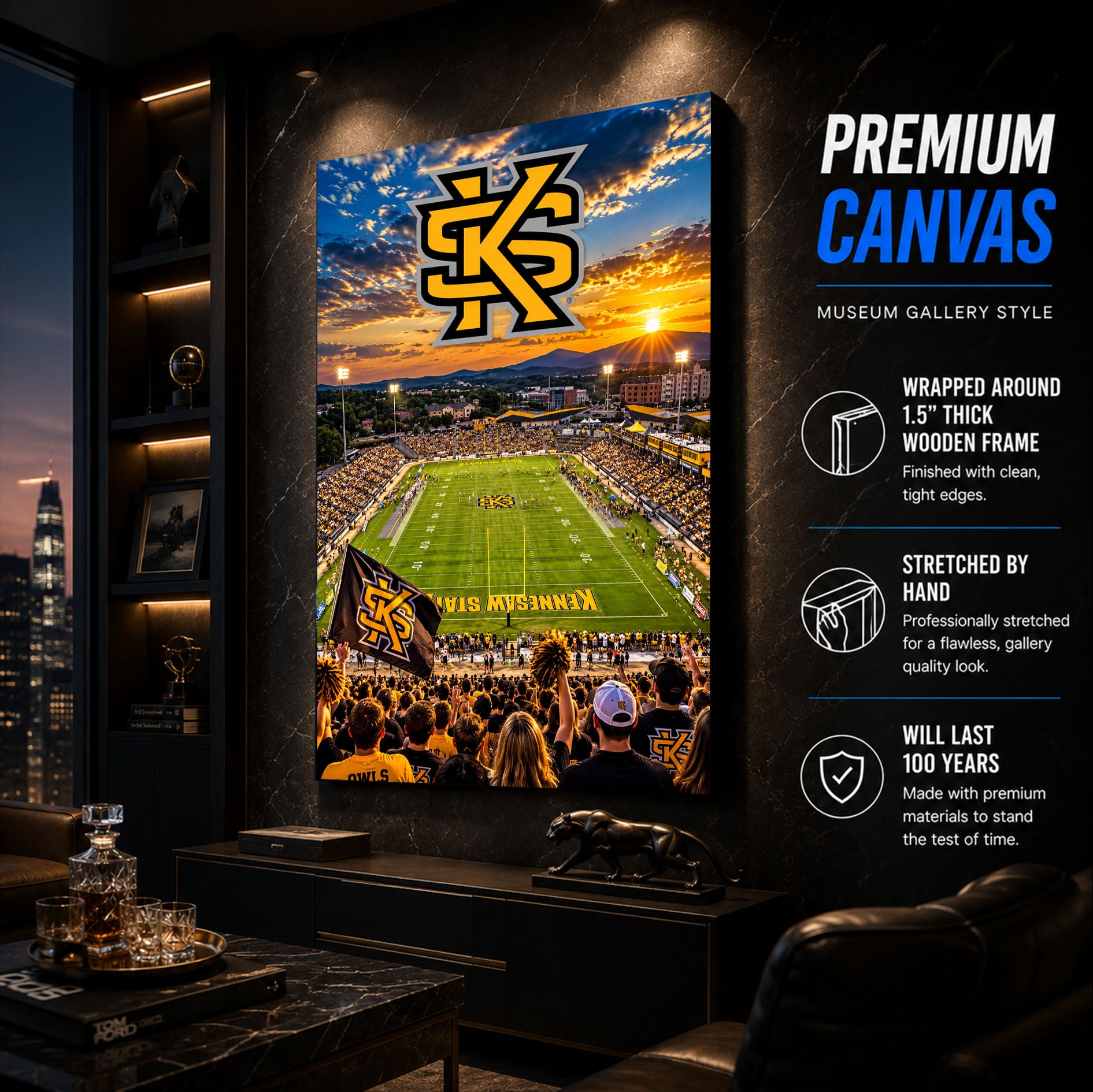 Kennesaw State Football Stadium Poster or Canvas Wall Art