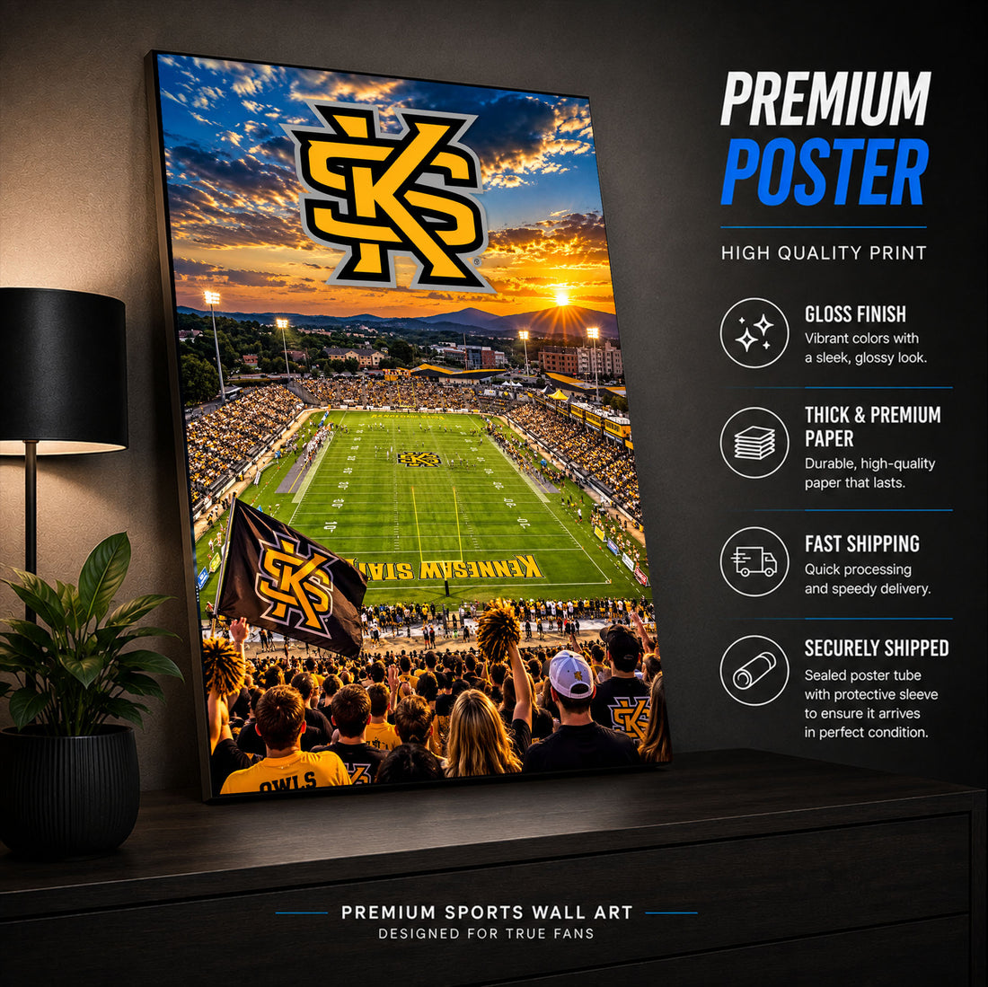 Kennesaw State Football Stadium Poster or Canvas Wall Art
