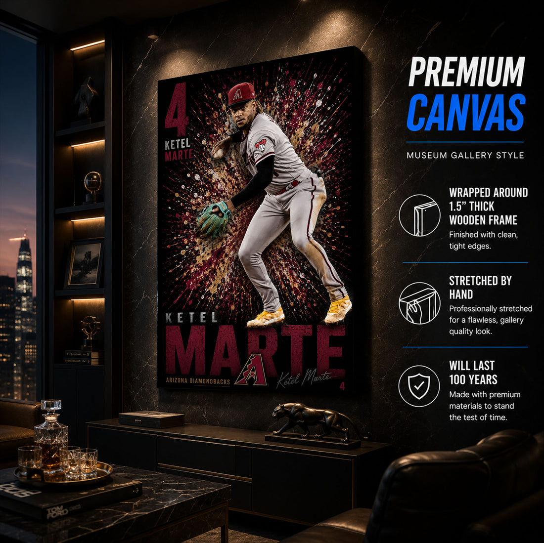 Ketel Marte Dbacks Poster or Canvas Wall Art