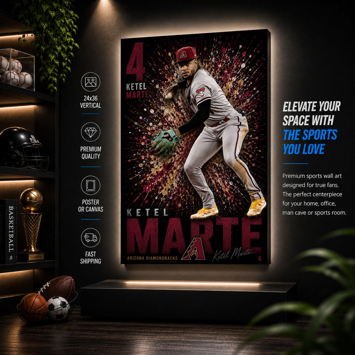 Ketel Marte Dbacks Poster or Canvas Wall Art
