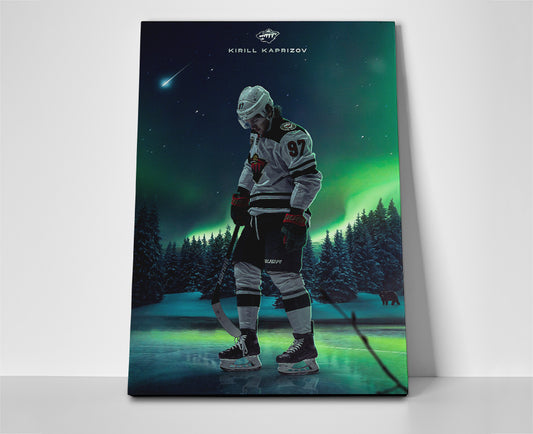 kirill kaprizov poster canvas wall art wild hockey artwork painting