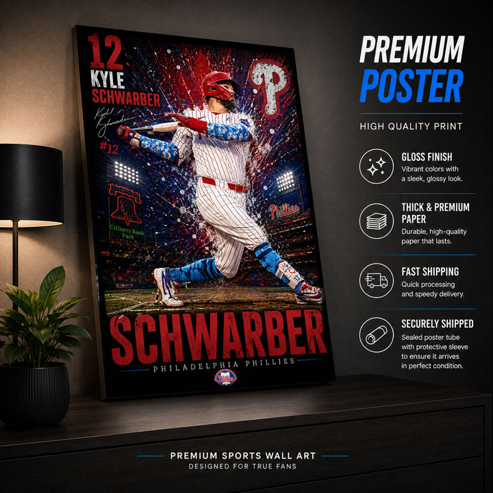 Kyle Schwarber Phillies Poster or Canvas Wall Art