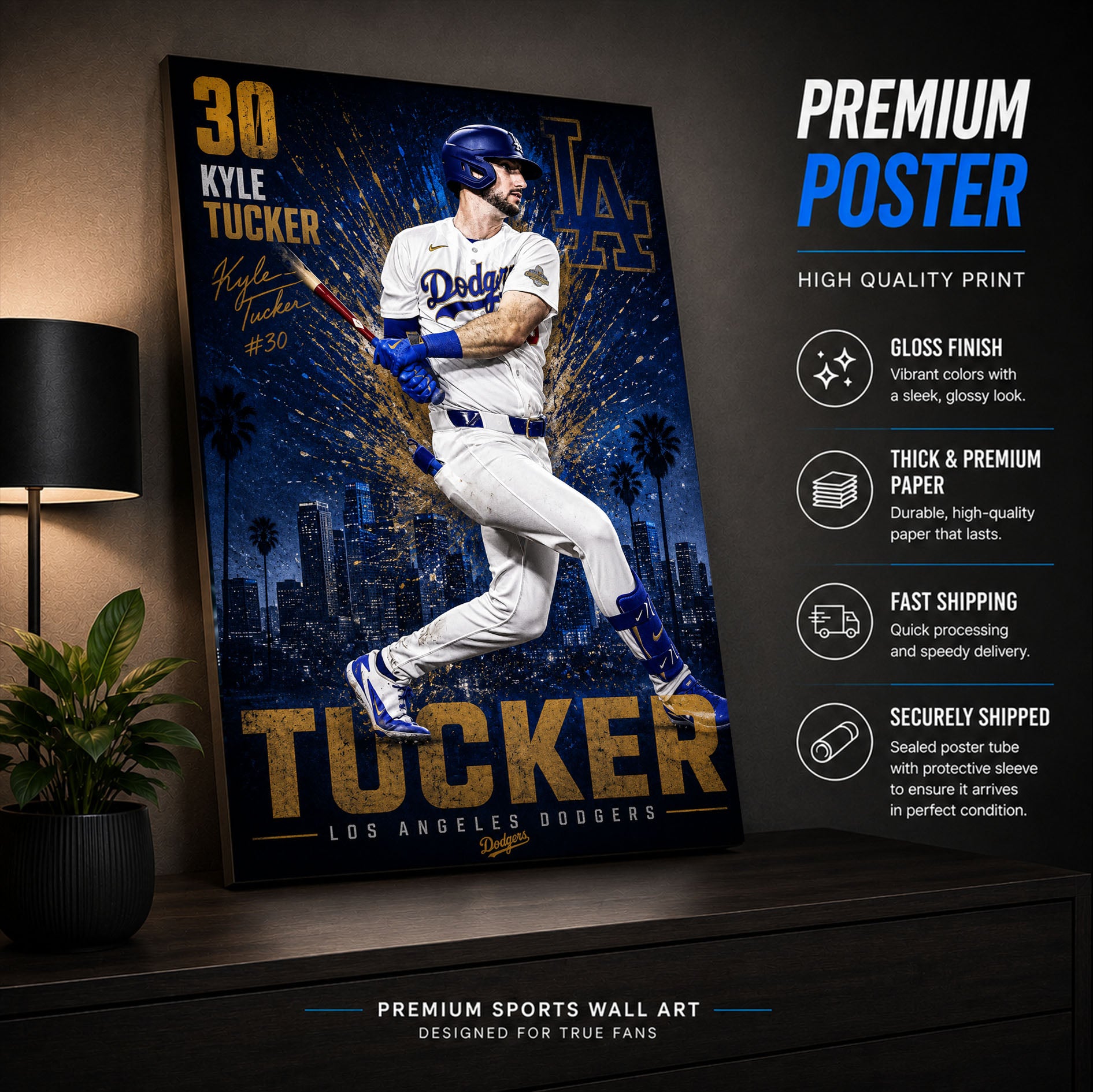 Kyle Tucker Dodgers Poster or Canvas Wall Art