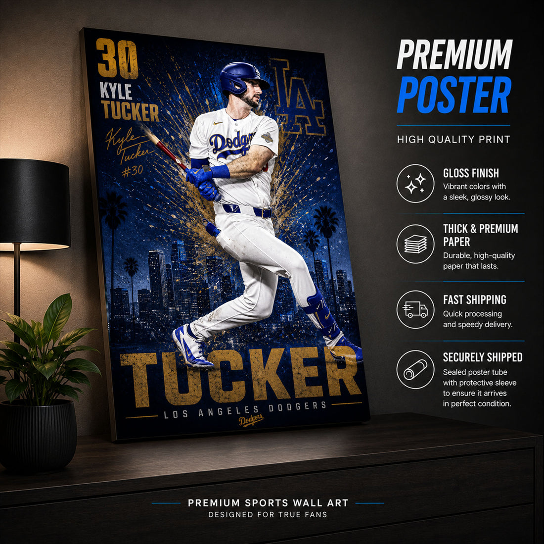 Kyle Tucker Dodgers Poster or Canvas Wall Art