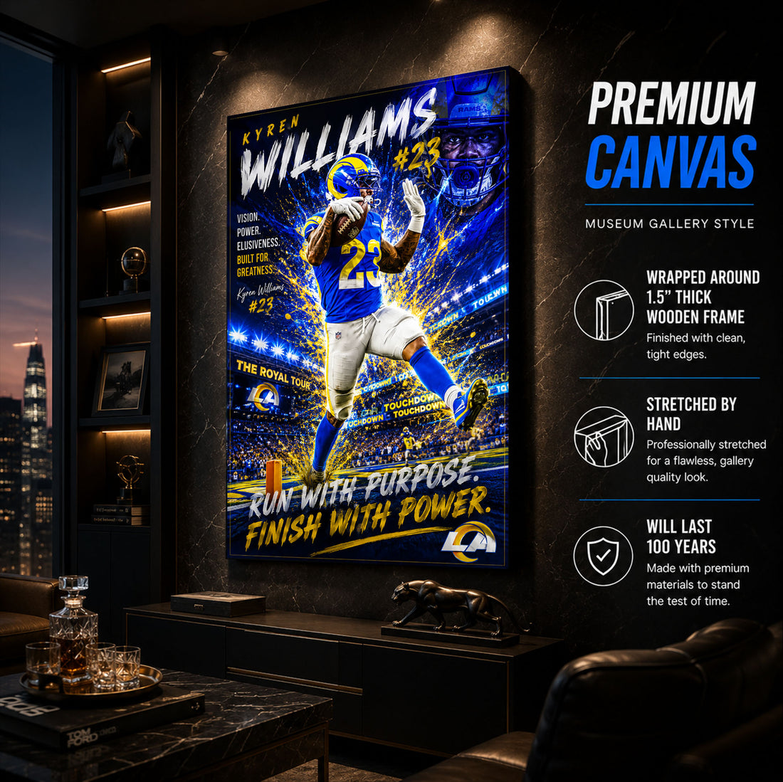 Kyren Williams Rams Fan Poster or Canvas Wall Art