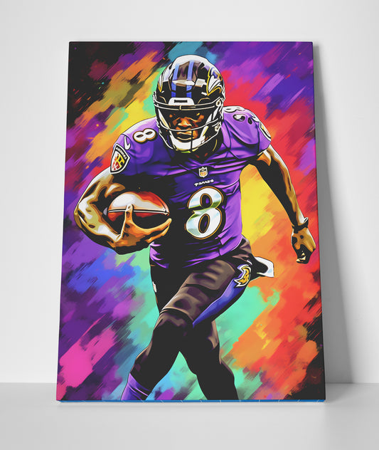 Lamar Jackson Ravens Poster or Wrapped Canvas