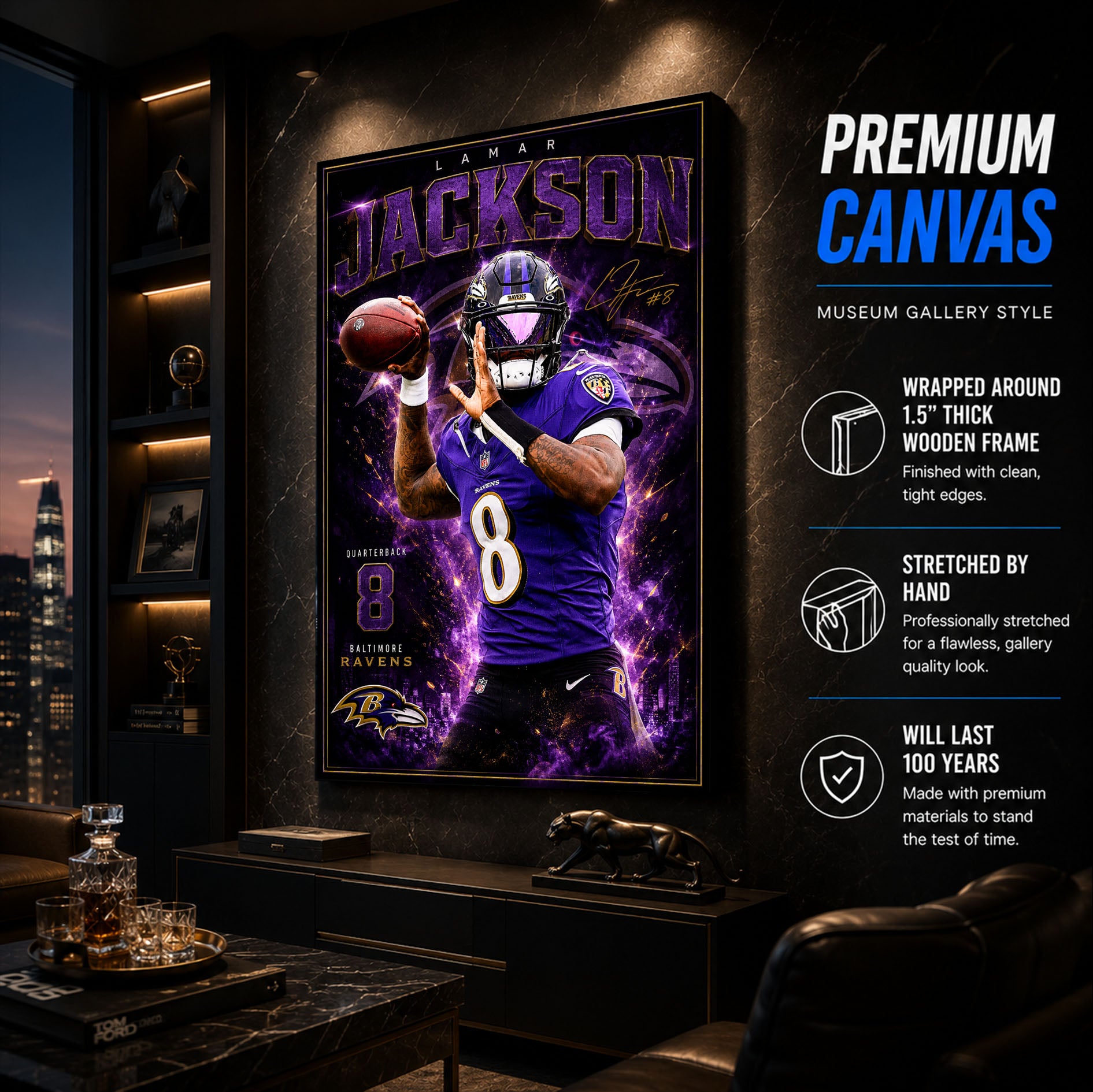 Lamar Jackson Ravens Fan Poster or Canvas Wall Art