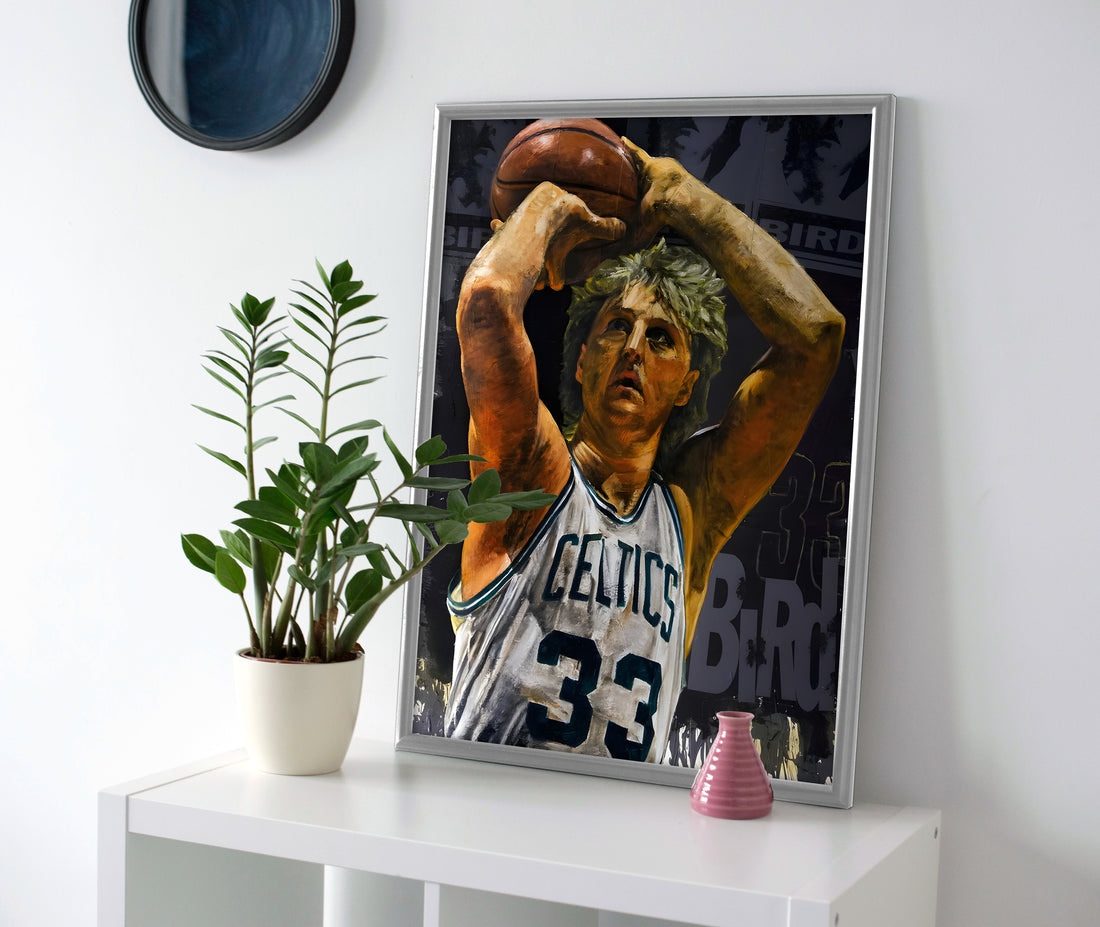 Larry Bird Painting Poster or Canvas Wall Art