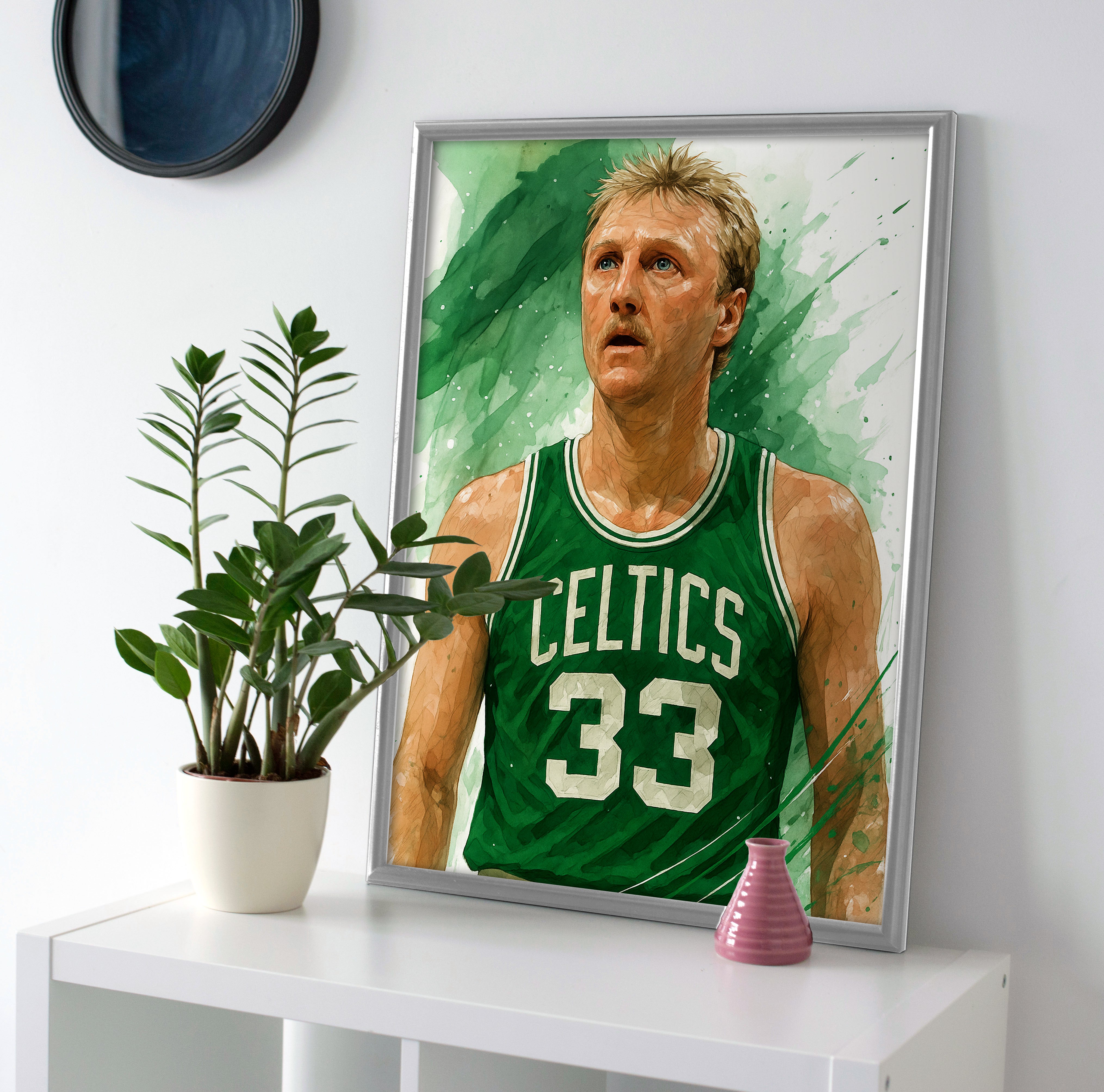 Larry Bird Custom Poster or Canvas Wall Art
