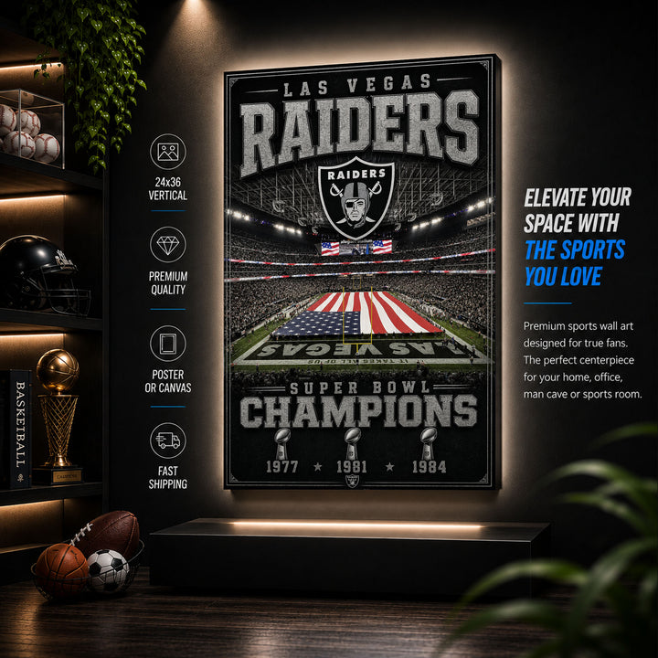Las Vegas Raiders Stadium Fan Poster or Canvas Wall Art