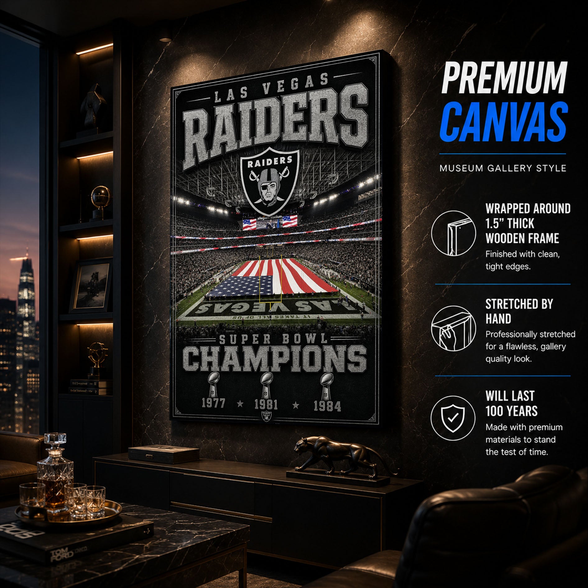 Las Vegas Raiders Stadium Fan Poster or Canvas Wall Art
