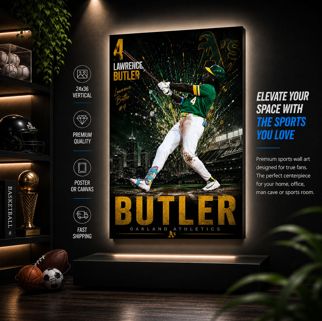 Lawrence Butler Athletics Poster or Canvas Wall Art