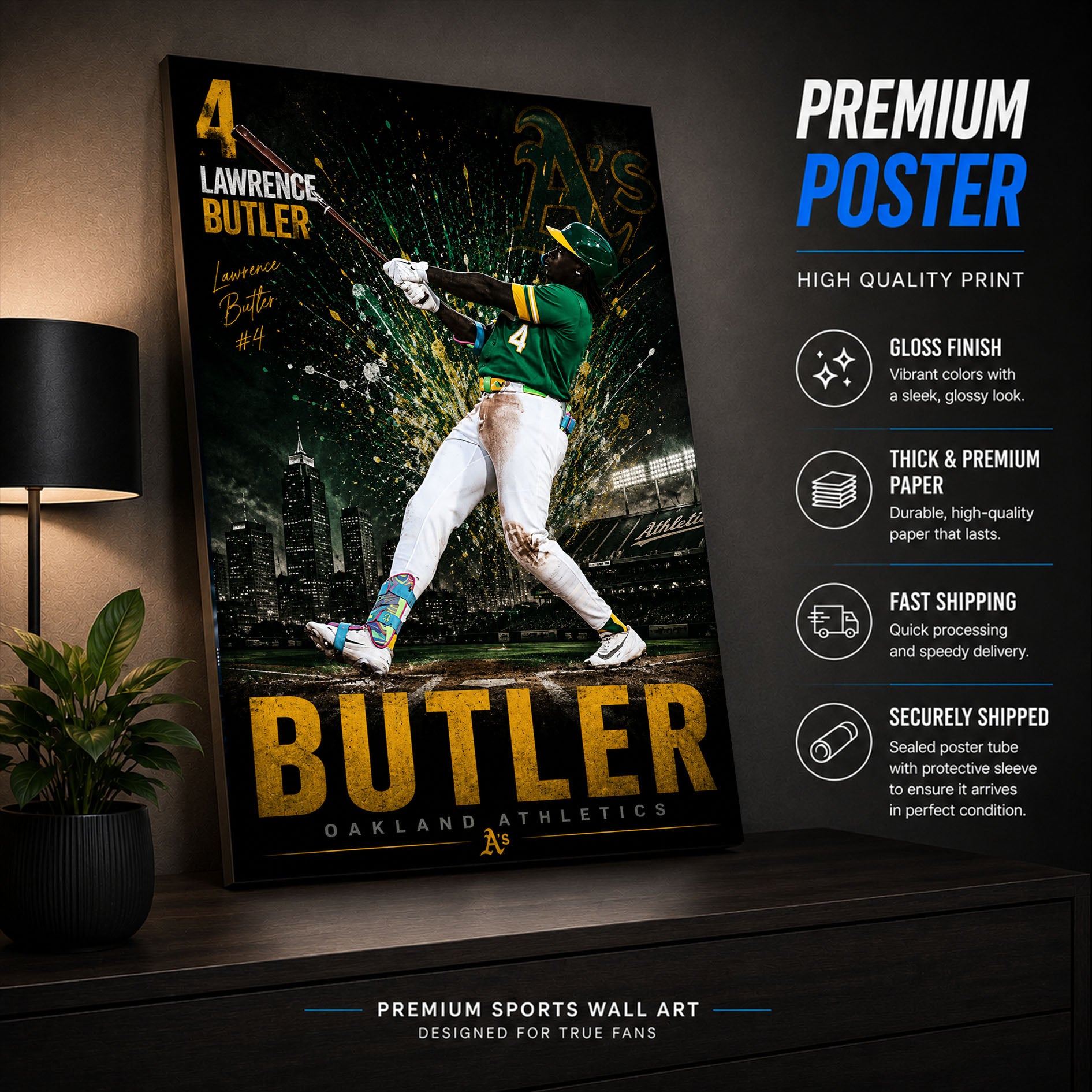 Lawrence Butler Athletics Poster or Canvas Wall Art