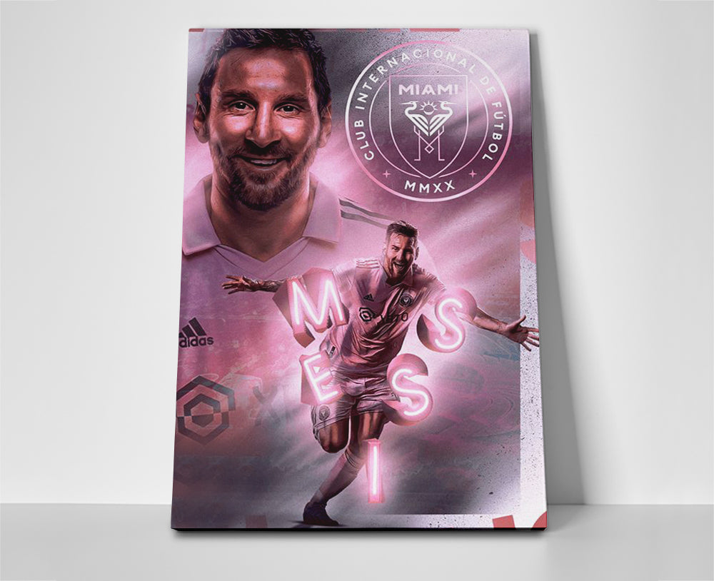 Lionel Messi Miami Poster canvas wall art fc artwork painting leo messi