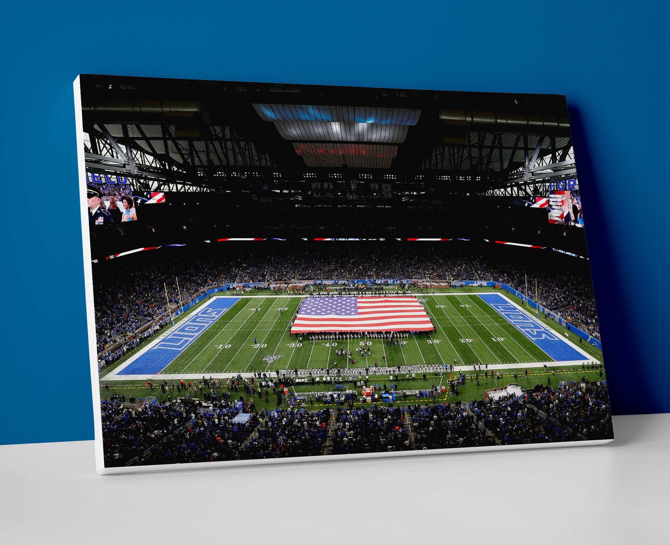detroit lions stadium poster canvas wall art painting artwork football