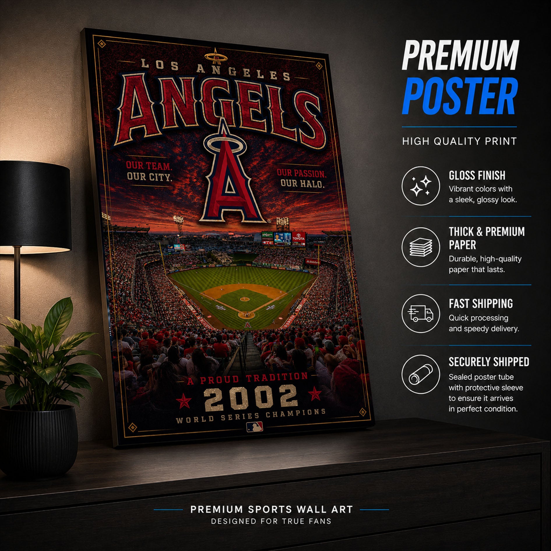 Los Angeles Angels Stadium Fan Poster or Canvas Wall Art