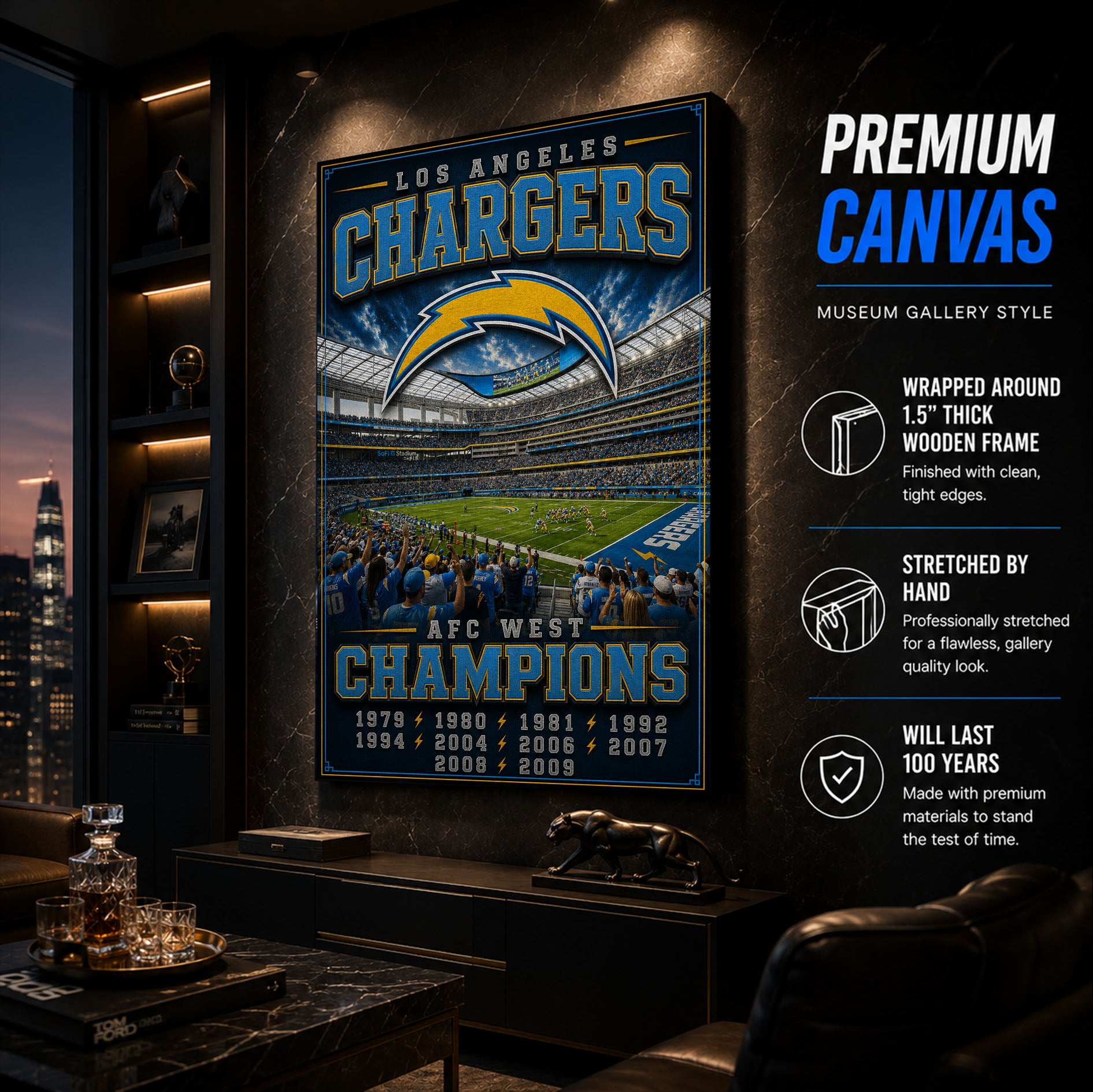 Los Angeles Chargers Stadium Fan Poster or Canvas Wall Art