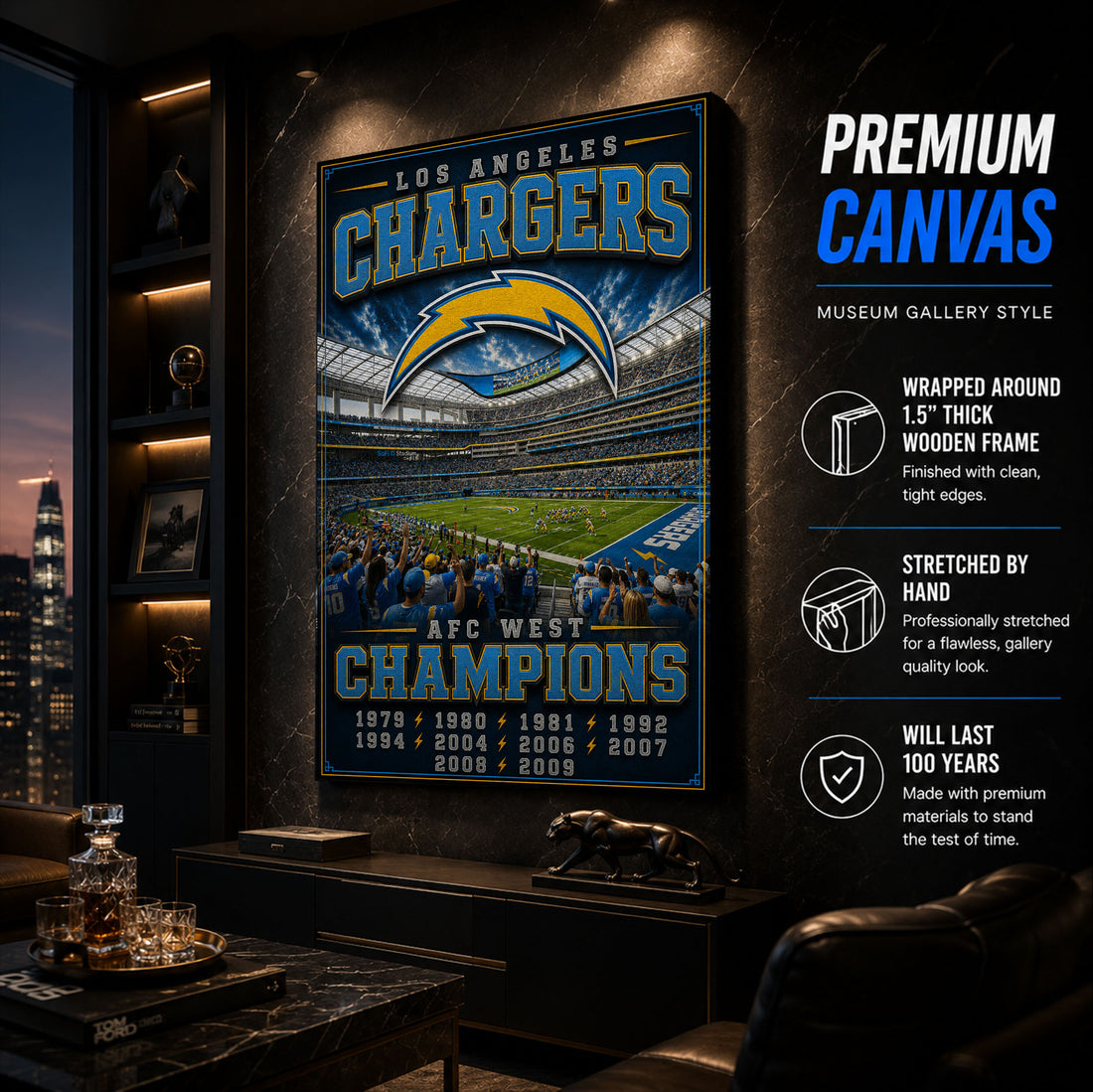Los Angeles Chargers Stadium Fan Poster or Canvas Wall Art