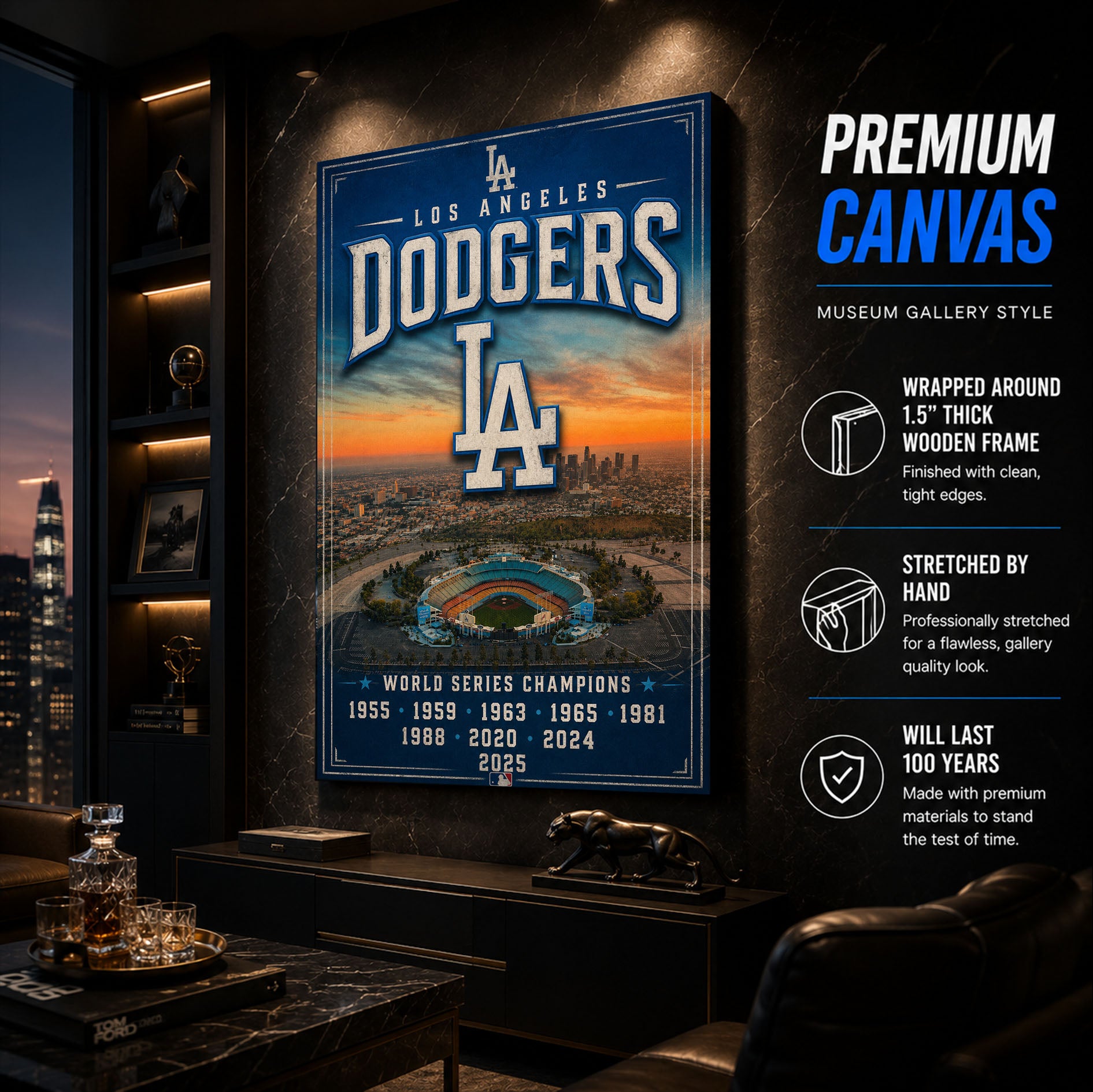 Los Angeles Dodgers Stadium Fan Poster or Canvas Wall Art