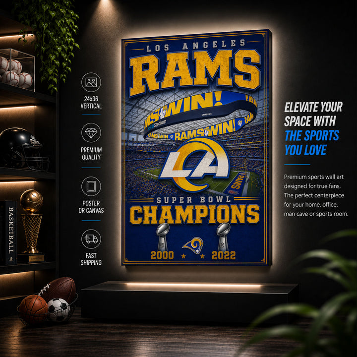 Los Angeles Rams Stadium Fan Poster or Canvas Wall Art