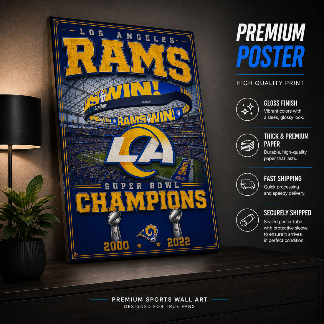 Los Angeles Rams Stadium Fan Poster or Canvas Wall Art