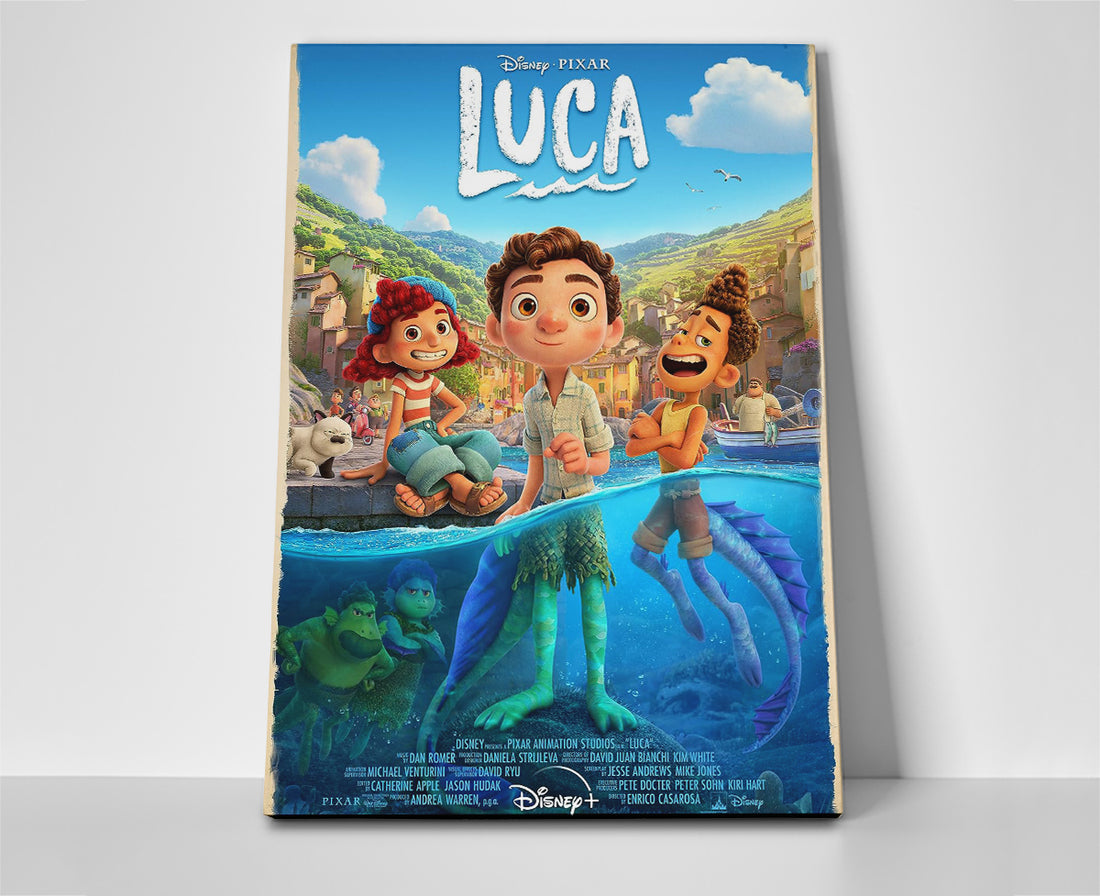 luca movie poster canvas wall art pixar disney art