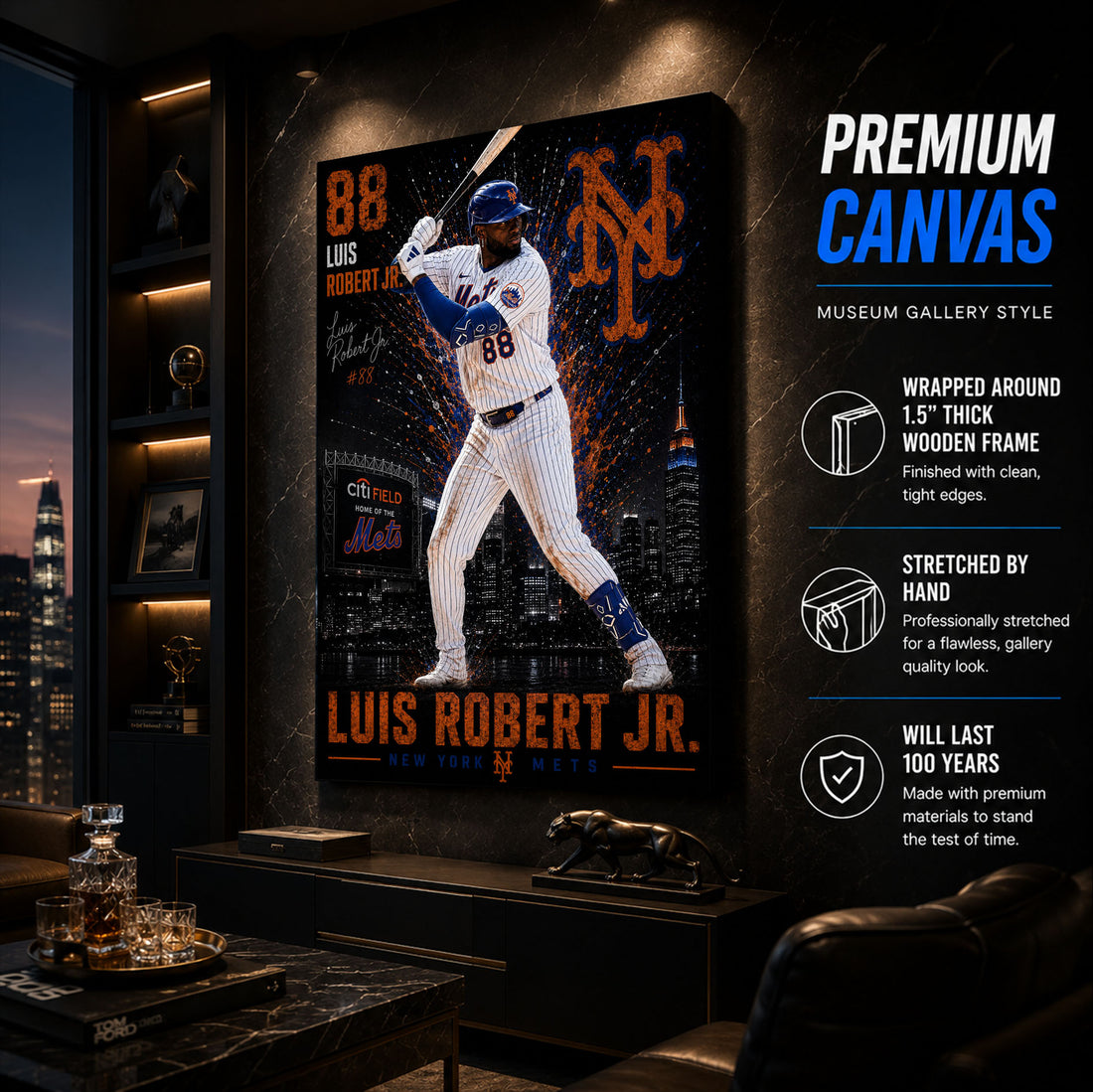 Luis Robert Jr Mets Poster or Canvas Wall Art