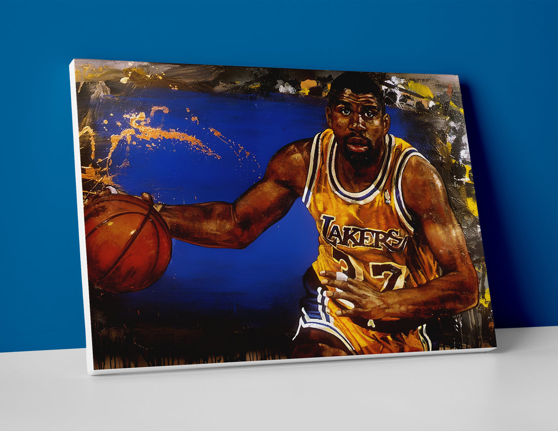 Magic Johnson Painting Poster or Canvas Wall Art