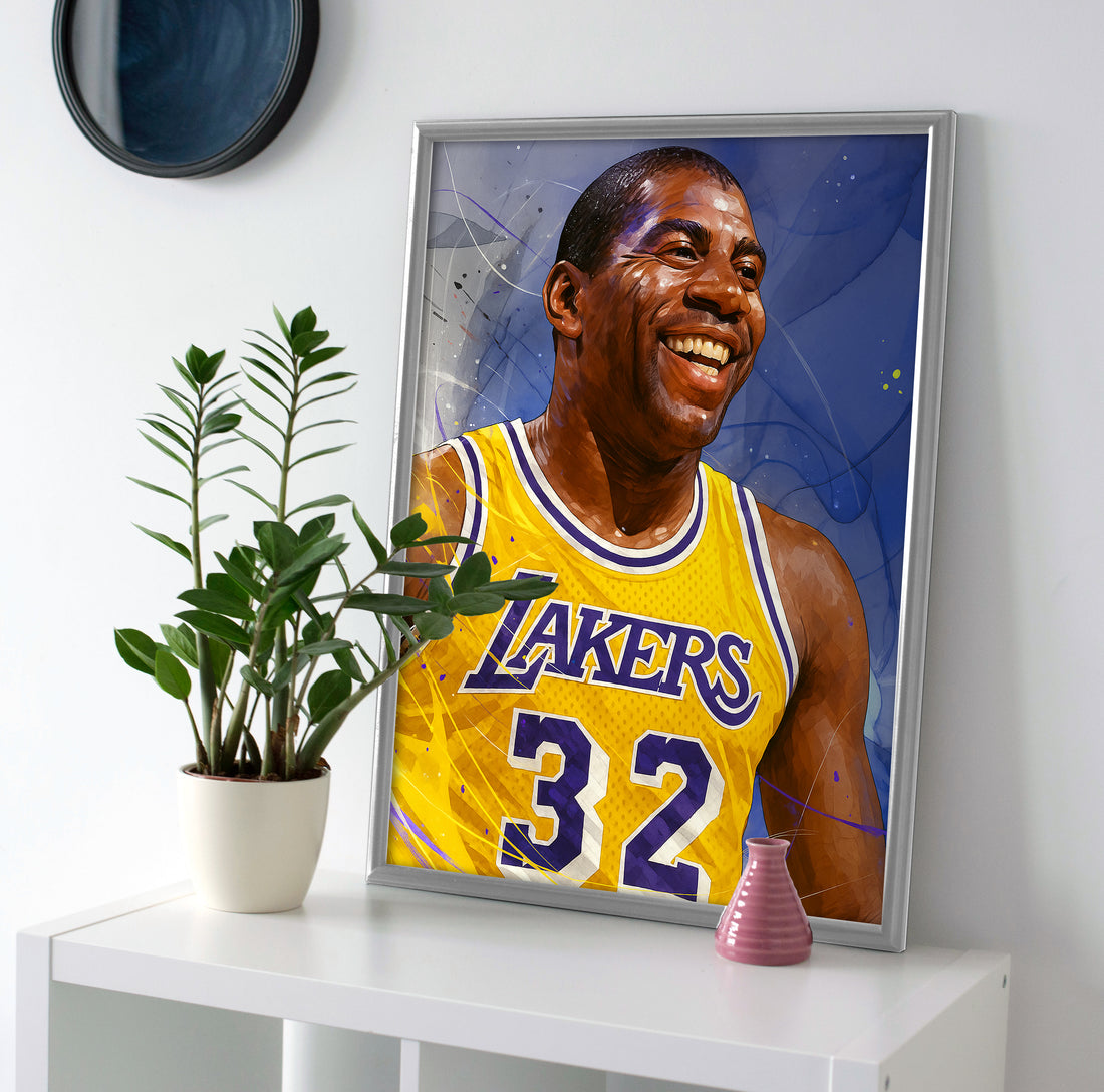 Magic Johnson Custom Poster or Canvas Wall Art