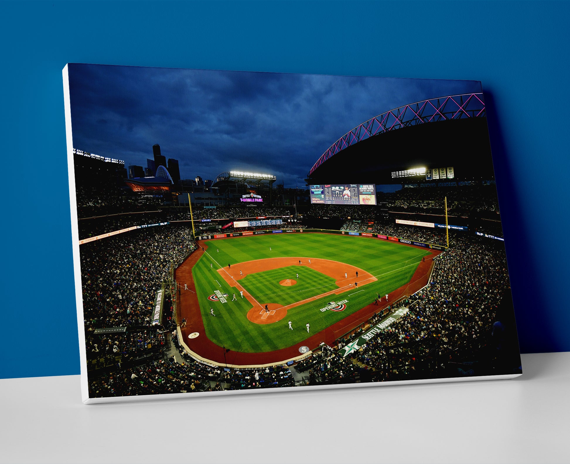 seattle mariners stadium poster canvas wall art painting artwork baseball